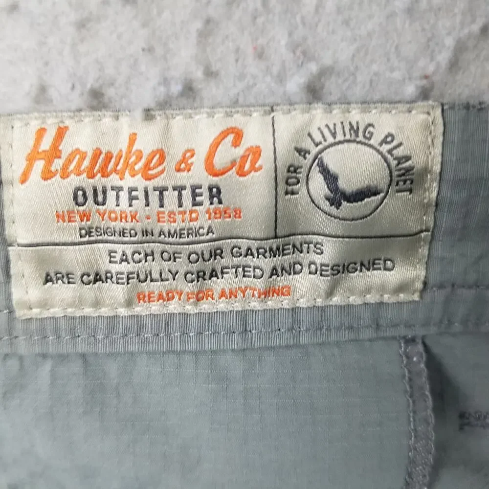 Hawke & Co‎ Shorts Mens 36 Gray Cargo Outdoor Lightweight Ripstop Pockets Nylon